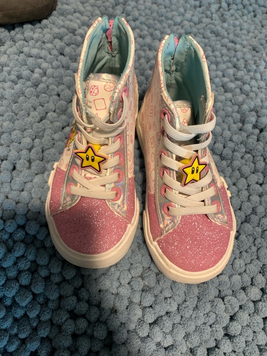 Ground Up Other - Kids Glitter High-Top Sneakers with Star Charm - Pink